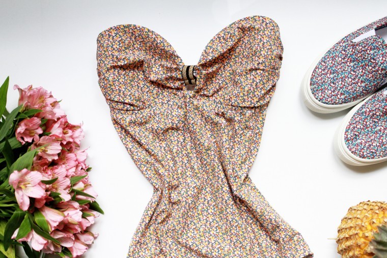 liberty swimsuit + pineapple + flowers