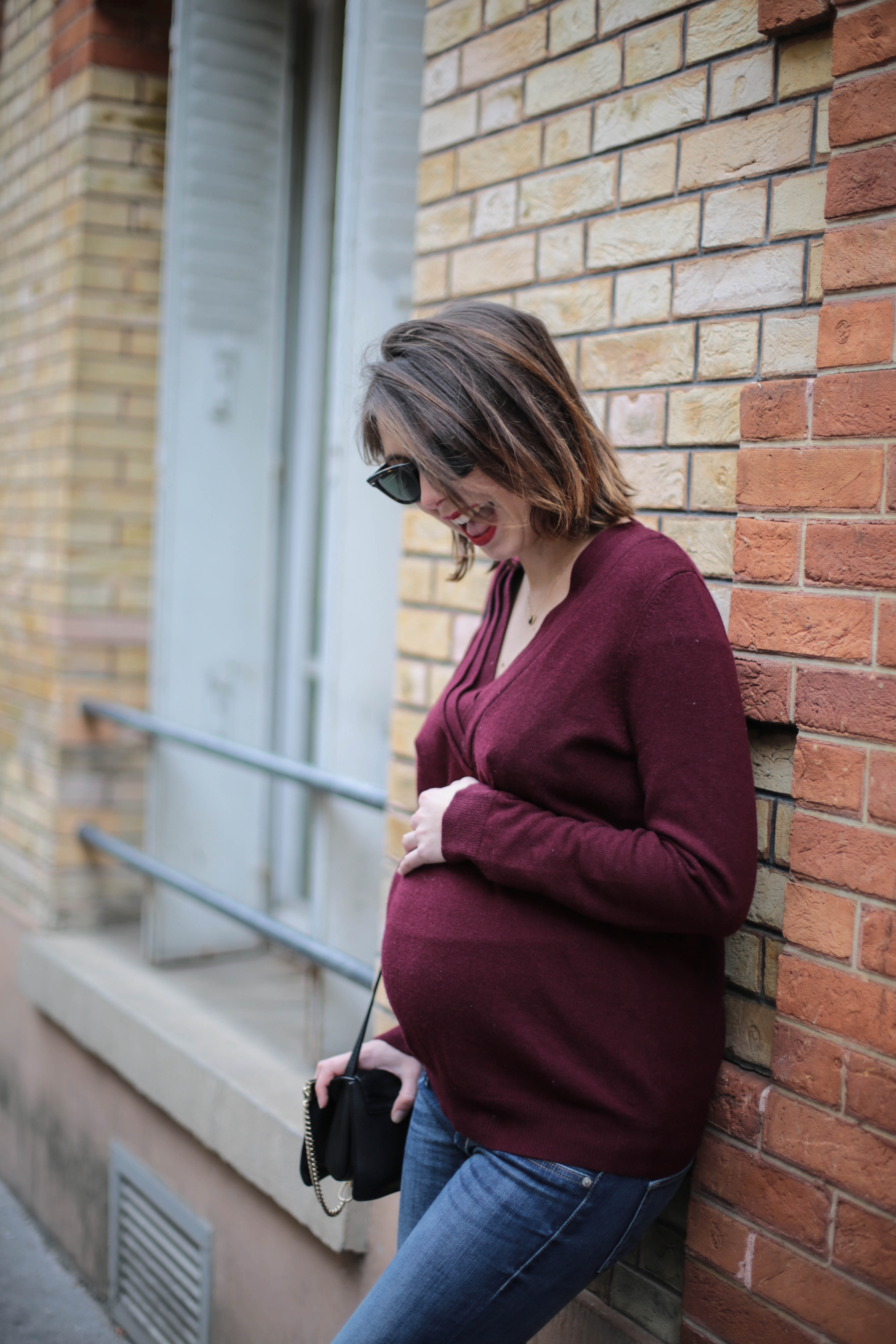 look grossesse bordeaux casual sezane thebrunette blog mode paris-11