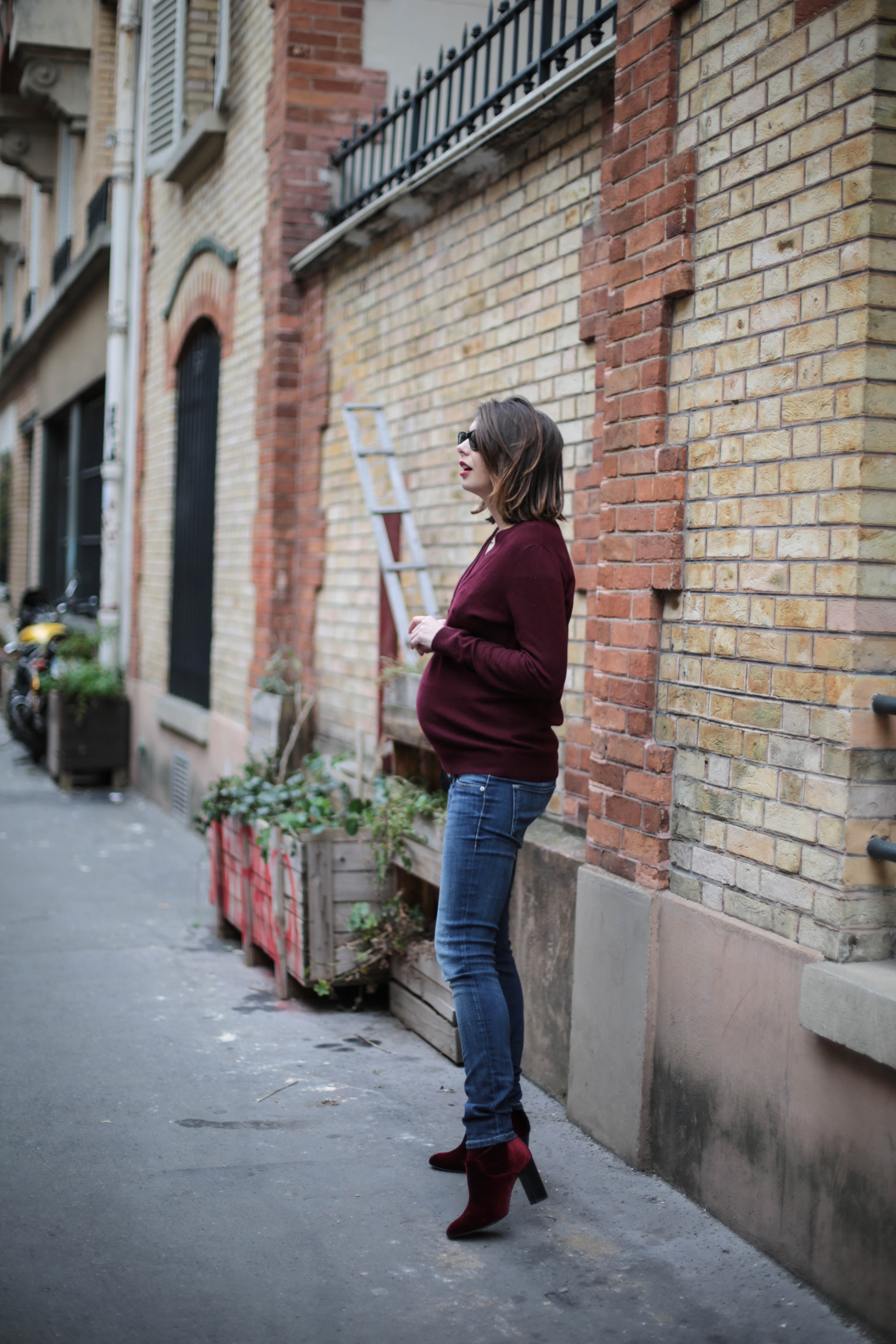 look grossesse bordeaux casual sezane thebrunette blog mode paris-8