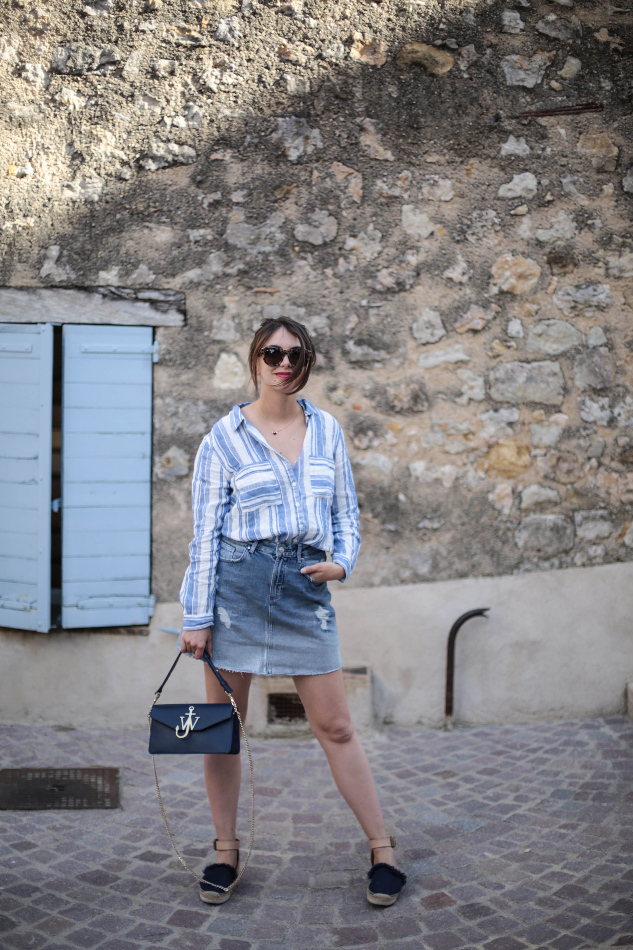 the brunette blog mode francais look estival provence jupe jean-3